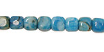 Larimar Blue Crazy Lace Rounded Edge Cube 7mm