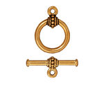 TierraCast Antique Gold (plated) Large Beaded Toggle Clasp 22x16, 25 Bar