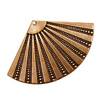 Stampt Copper (plated) Beaded Fan 55x35mm