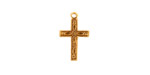 Stampt Antique Gold (plated) Cross Charm 10x16mm