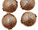 Antique Copper Puff Coin with Embossed Dots 20x17mm