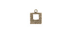 Stampt Antique Pewter (plated) Quilted Square Charm 8x10mm
