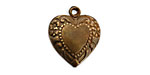 Vintaj Natural Brass Cherished Heart Pendant 16x18mm