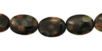 Black Leopardskin Jasper Flat Oval 14x10mm