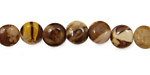 Brown Zebra Jasper Puff Coin 8mm