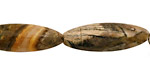 Black Silver Leaf Rice 30x10mm