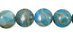 Larimar Blue Crazy Lace  Puff Coin 14mm
