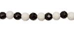 Multi Stone (Black & White) Faceted Round 6mm