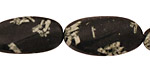 Chinese Writing Stone Twisted Oval 28x16mm