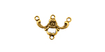 Stampt Antique Gold (plated) Single Pansy 3 Ring Connector 18x12mm