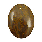 Golden Horse Jasper Oval Pendant 35x45mm