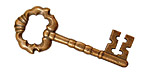 Stampt Copper (plated) Fancy Skeleton Key 44x18mm