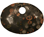 Black Leopardskin Jasper Large Oval Pendant 62x42mm