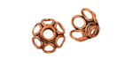Antique Copper Open Rings Bead Cap 6x13mm