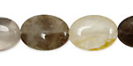 Multi Stone (Red, Yellow & Smoky) Flat Oval 20x15mm