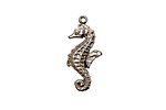 Stampt Antique Pewter (plated) Sea Horse Charm 12x25mm