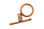 Antique Copper Plain Toggle Clasp 16mm, 27mm bar
