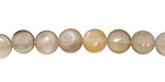 Silver Moonstone Puff Coin 8mm