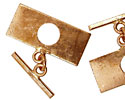 Copper Modern Rectangle Toggle Clasp 29x13mm, 22mm Bar
