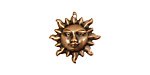 Stampt Copper (plated) Sun Face Charm 20mm