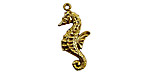 Stampt Antique Gold (plated) Sea Horse Charm 12x25mm