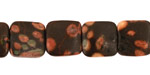 Black Leopardskin Jasper Puff Square 12mm
