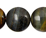  Blue Tiger Eye Puff Coin 30mm