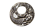 Green Girl Pewter Mermaid Remembrance Pendant 32mm