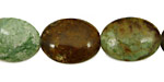 Petrified Green Opal Flat Oval 20x15mm