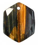 Blue Tiger Eye Faceted Hexagon Pendant 40x48-50mm