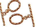Copper Oval Toggle Clasp 18mm, 30mm Bar