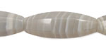Gray Onyx (natural) w/ Banding 6 Sided Rice 36x12mm