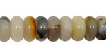 Mexican Gray Agate Rondelle 12mm