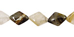 Black Rustic Quartz Diamond 14x10mm