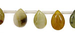 Antique Soocho Jade Flat Teardrop 10x15mm