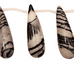 Black Water Jasper Teardrop 12x38-40mm