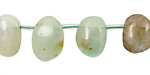 Peruvian Blue Opal Freeform Oval Drops  10-15x15-18mm