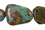 Blue Calsilica Jasper Flat Freeform 13x11-35x26mm