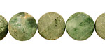 Green African Opal Faceted Twisted Coin 14mm