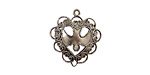Stampt Antique Pewter (plated) Dove Heart Charm 20x22mm