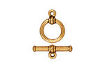 TierraCast Antique Gold (plated) Bar & Ring Toggle Clasp 16x12mm, 19mm Bar
