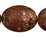 Poppy Jasper Flat Oval 40x30mm