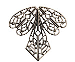 Stampt Antique Pewter (plated) Deco Iris Filigree 36x38mm