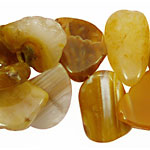 Yellow Botswana Agate Flat Freeform Drops 12x20-25x37mm