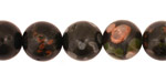 Black Leopardskin Jasper Round 12mm