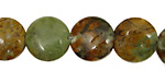 Petrified Green Opal Puff Coin 15mm