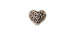 TierraCast Antique Silver (plated) Heart Scroll Bead 10x11mm