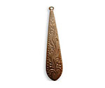 Vintaj Natural Brass Ornate Long Etched Dangle Drop 7x36mm