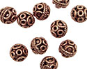 Antique Copper Round w/ Arcs and Circles 8mm