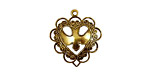 Stampt Antique Gold (plated) Dove Heart Charm 20x22mm